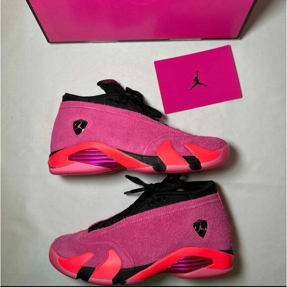Size 7 - Nike Wmns Air Jordan 14 Retro Low Shocking Pink Ships Now - Picture 2 of 12